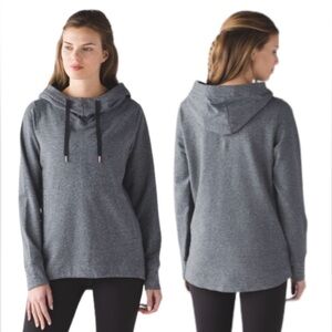 Lululemon Women’s Split Pullover Heathered Speckled Black Gray Hoodie, Size 6